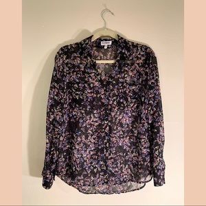 EXPRESS Portofino Slim Fit Sheer Blouse